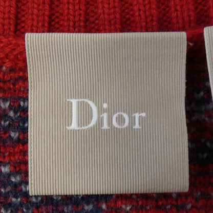 Dior Oblique Wool Jacquard Knit Sweater Navy Gray Red — view 4