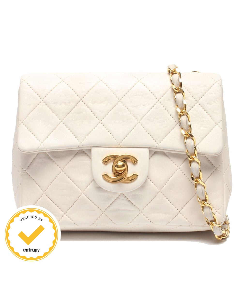 Chanel Chain Shoulder Bag Crossbody Gold Single Flap Mini Quilted Lambskin