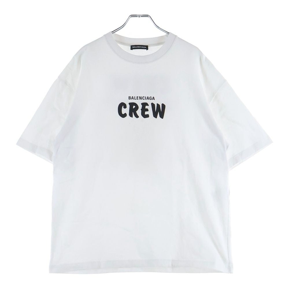 Balenciaga Crew Print Neck Short Sleeve T-Shirt White