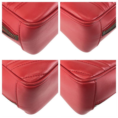 Gucci GG Marmont Red Gold Hardware Leather 498100 Shoulder Bag Pochette Women