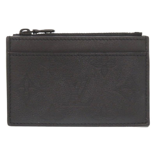 Louis Vuitton Coin Card Holder Monogram Shadow IC Chip Black Case