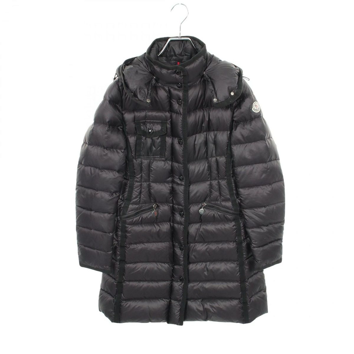 Moncler Down Jacket Hermine Black Nylon Coat