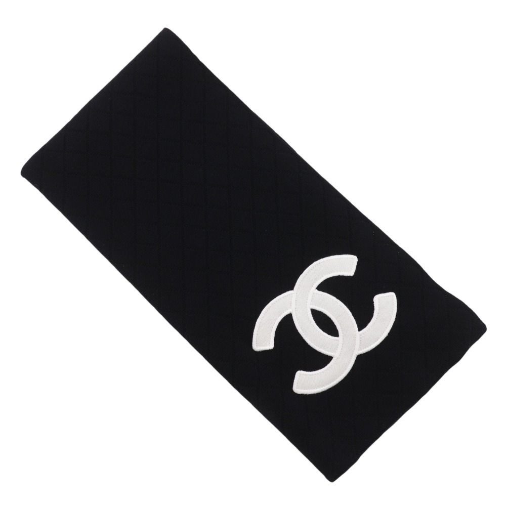 Chanel Cambon Line Wool Black Scarf