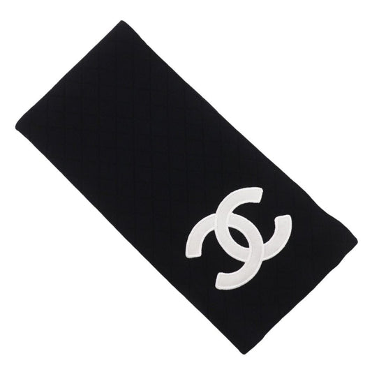 Chanel Cambon Line Wool Black Scarf