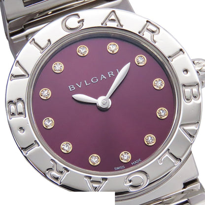 Bvlgari Purple SS Diamond Watch Quartz Battery Replacement — view 5