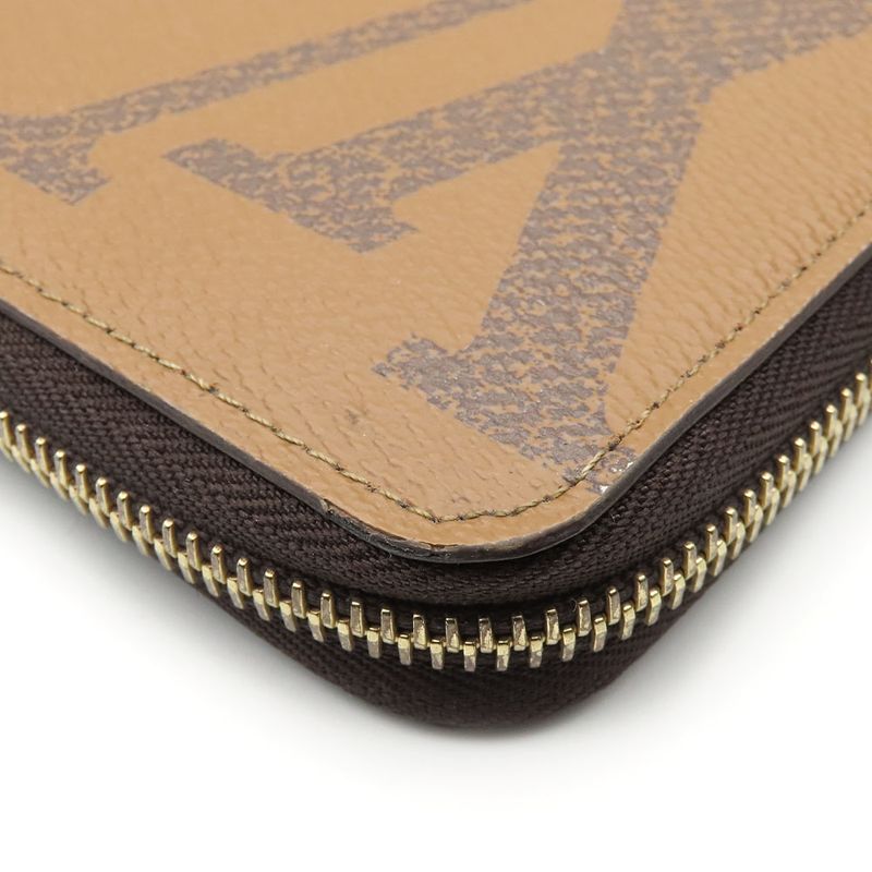 Louis Vuitton Long Wallet Zippy Wallet M69353 Monogram Reverse Brown Gold