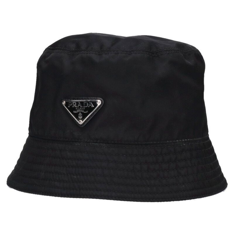 Prada 2hc137 Re-nylon Triangle Plate Nylon Hat Men's L
