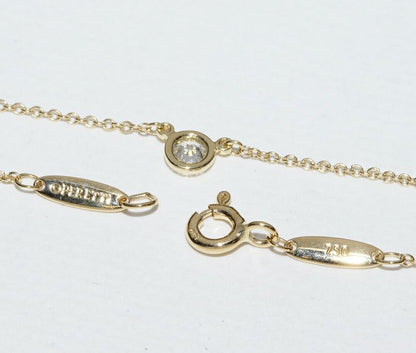 Tiffany & Co Pendant Necklace 18K Yellow Gold Diamond 1P (012ct) Elsa Peretti