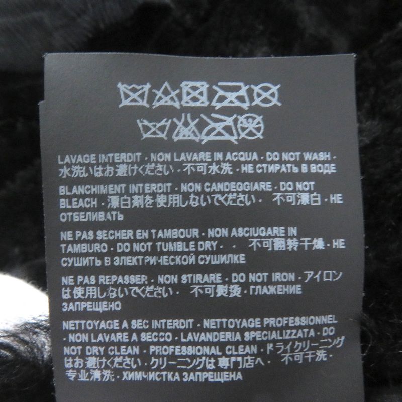 Saint Laurent Paris 529578 Chinstrap Lined Mouton Corduroy Duffle Coat Black 44