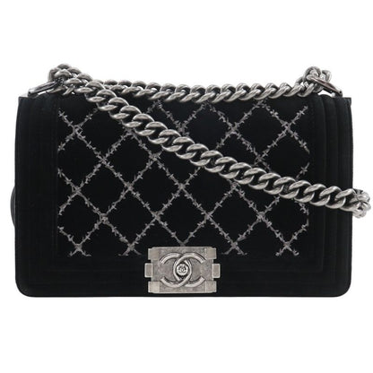Chanel Boy Chanel 25 Chain Shoulder Matelasse Stitching Velour And Leather