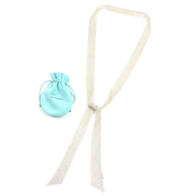  Tiffany & Co Vintage Old Tiffany & Co Mesh Scarf Necklace Sv925 Silver With
