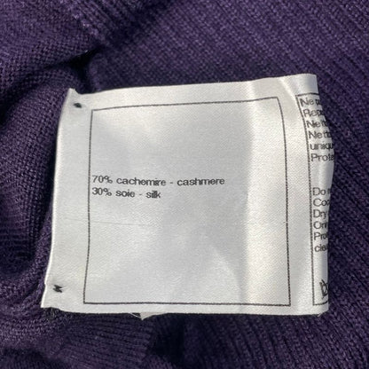 Chanel Top Coco Button Cashmere Silk Knit Purple Size 38