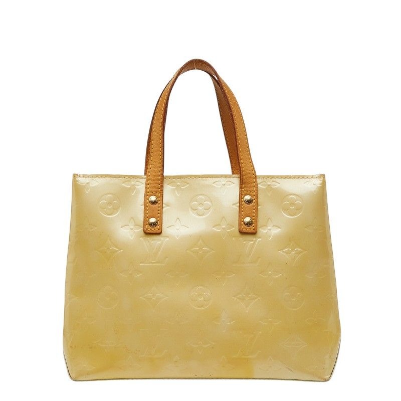 Louis Vuitton Monogram Vernis Reed PM Beige Patent Leather Handbag