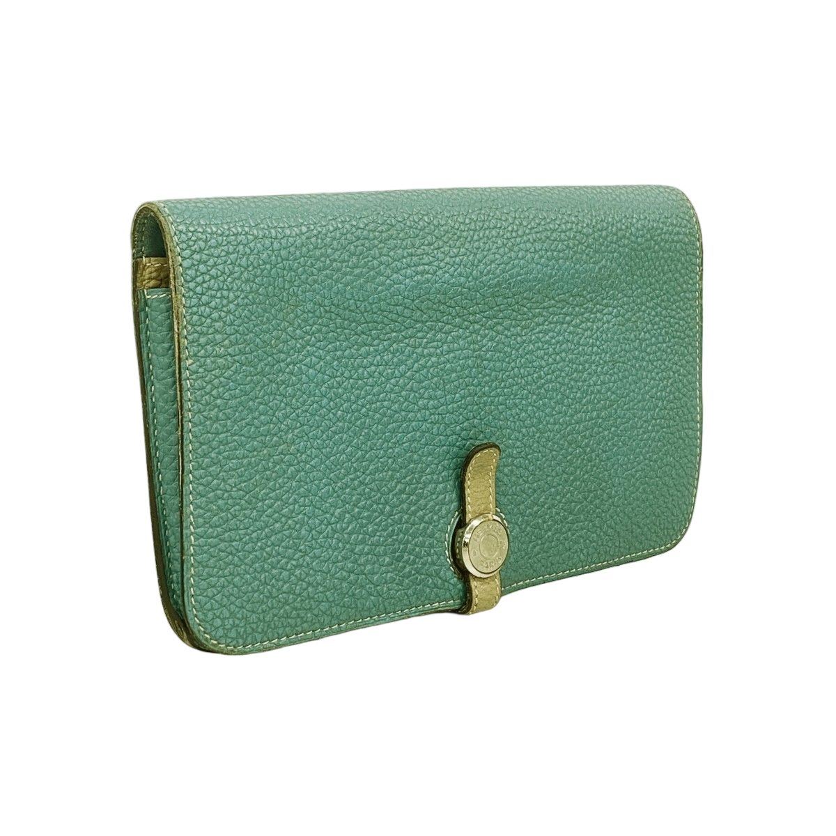 Hermes Wallet Dogon GM Togo Blue Jean Etoupe Silver — view 2