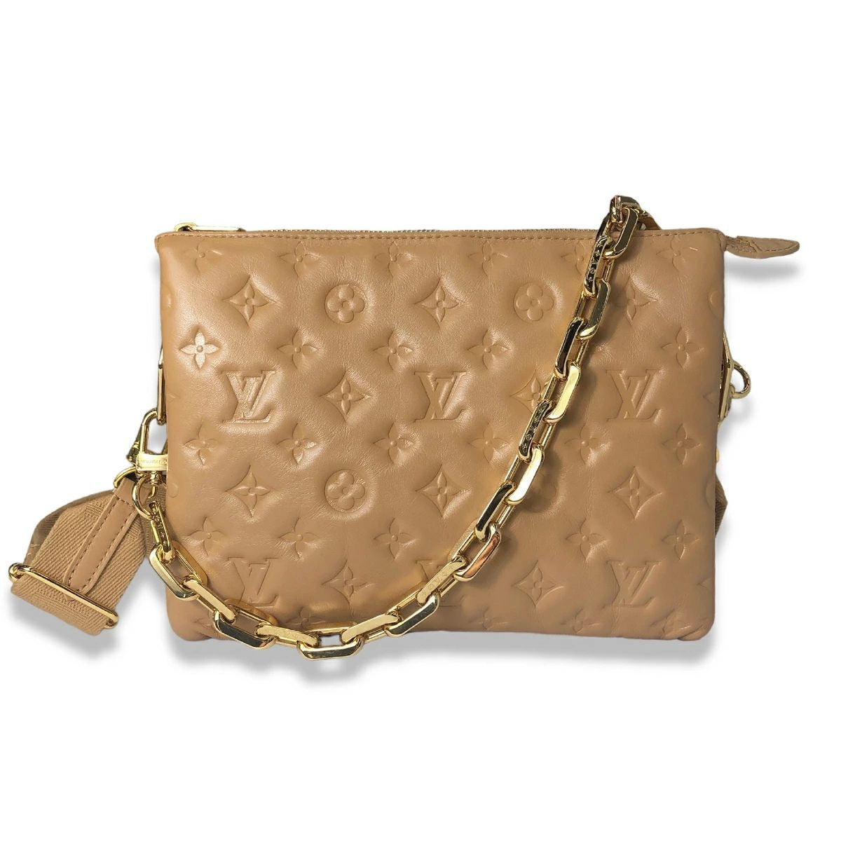 Louis Vuitton Cousin PM Shoulder Bag Lambskin Camel