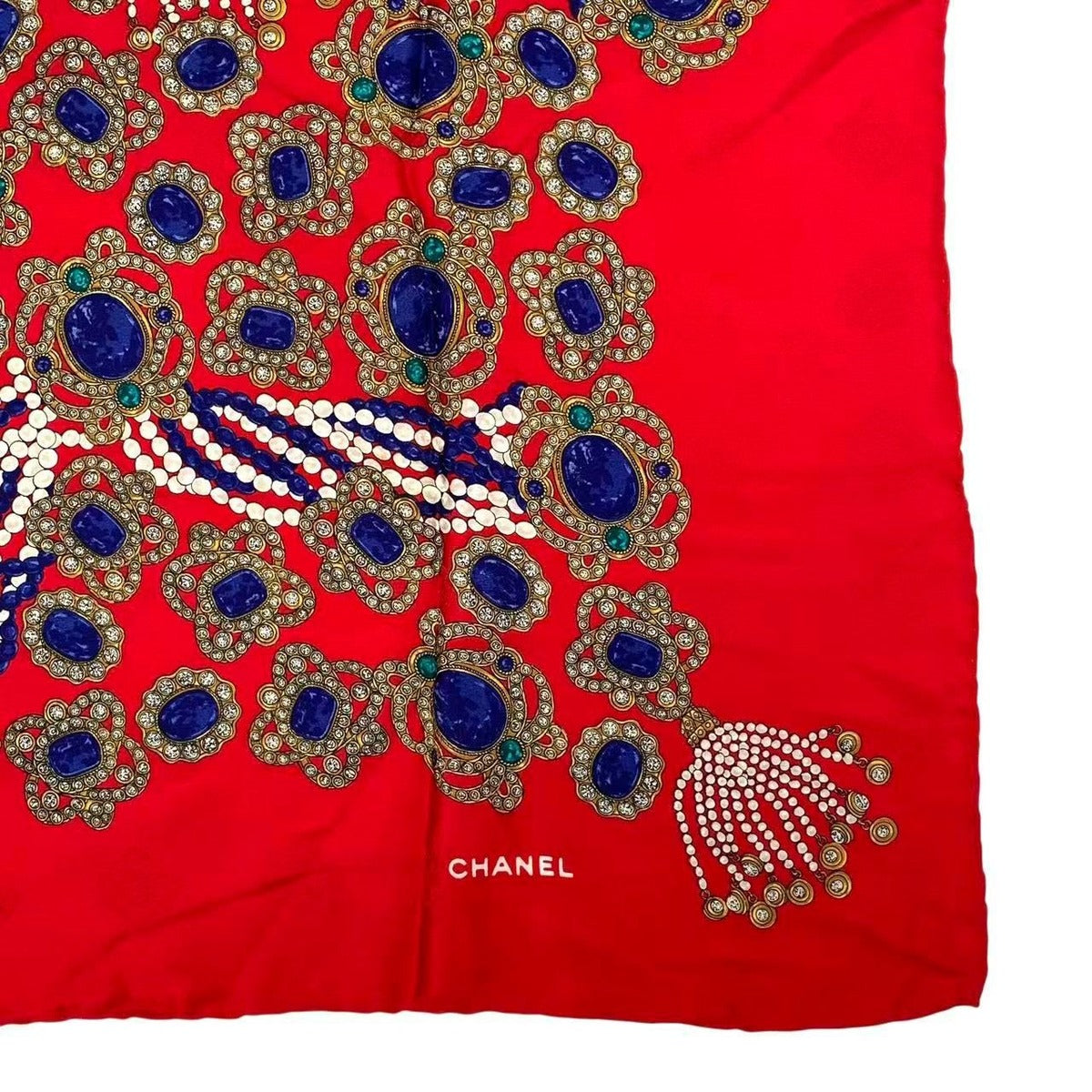 Chanel Scarf Silk Pattern Red — view 5