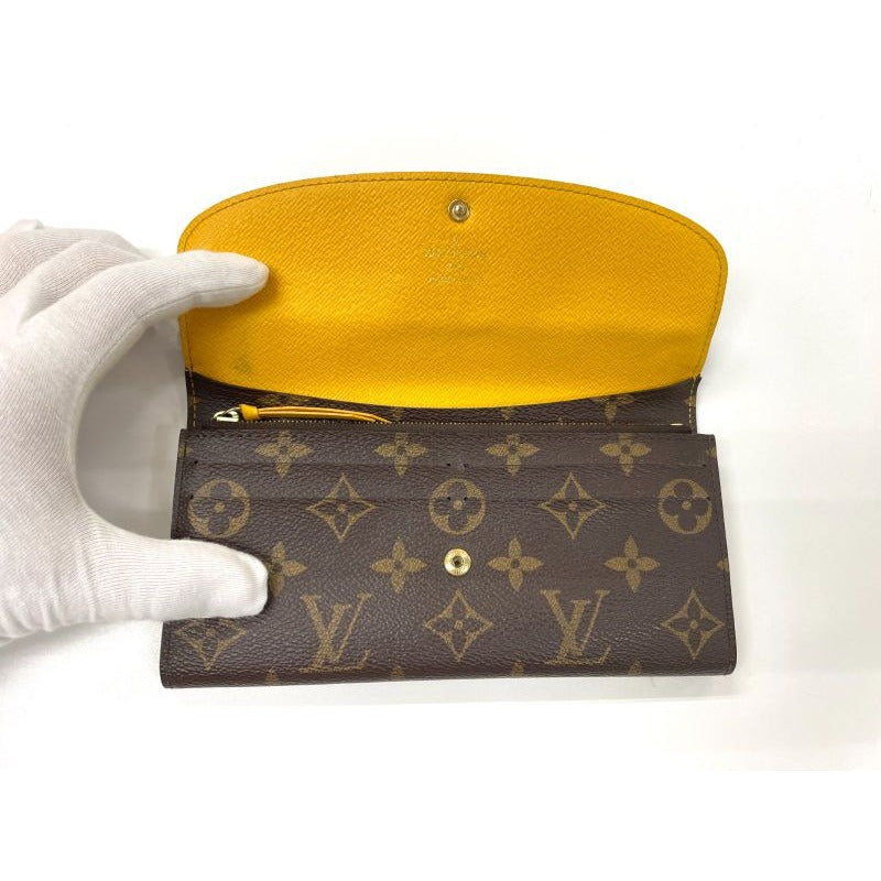 Louis Vuitton Monogram Portefeuille Emilie Zipper Long Wallet Brown — view 8