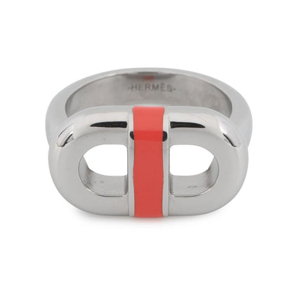 Hermes Ring Maillon Orange Field Silver