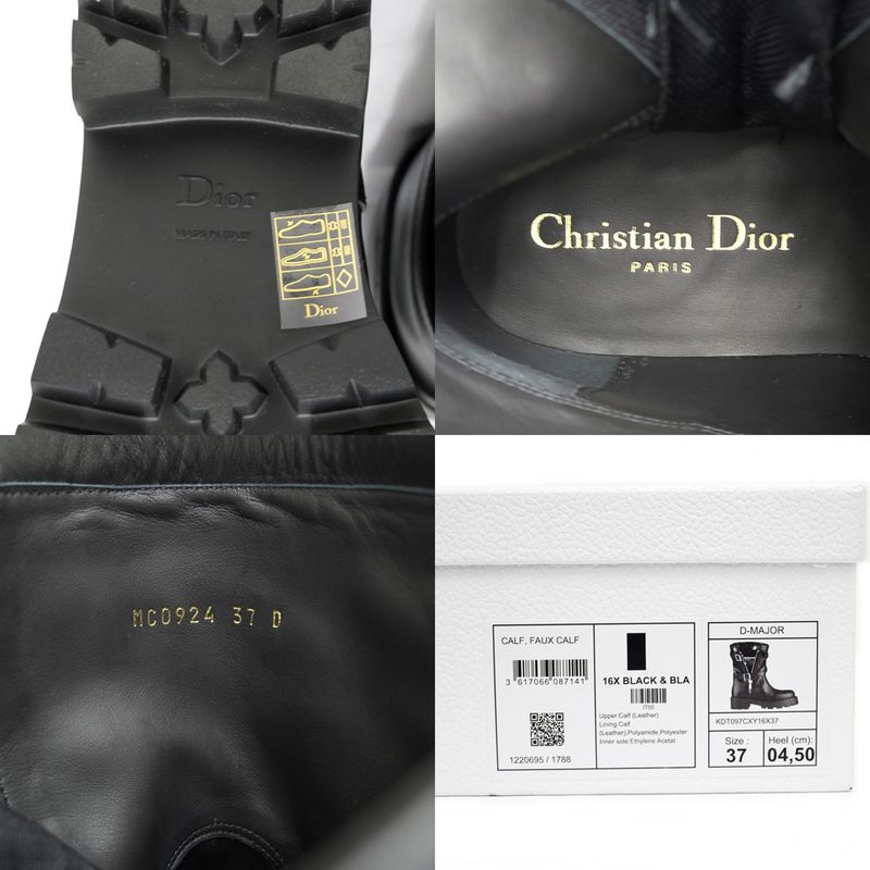 Dior D-major Shorts Logo Size 37 Black Leather Zip Up Ladies Unused