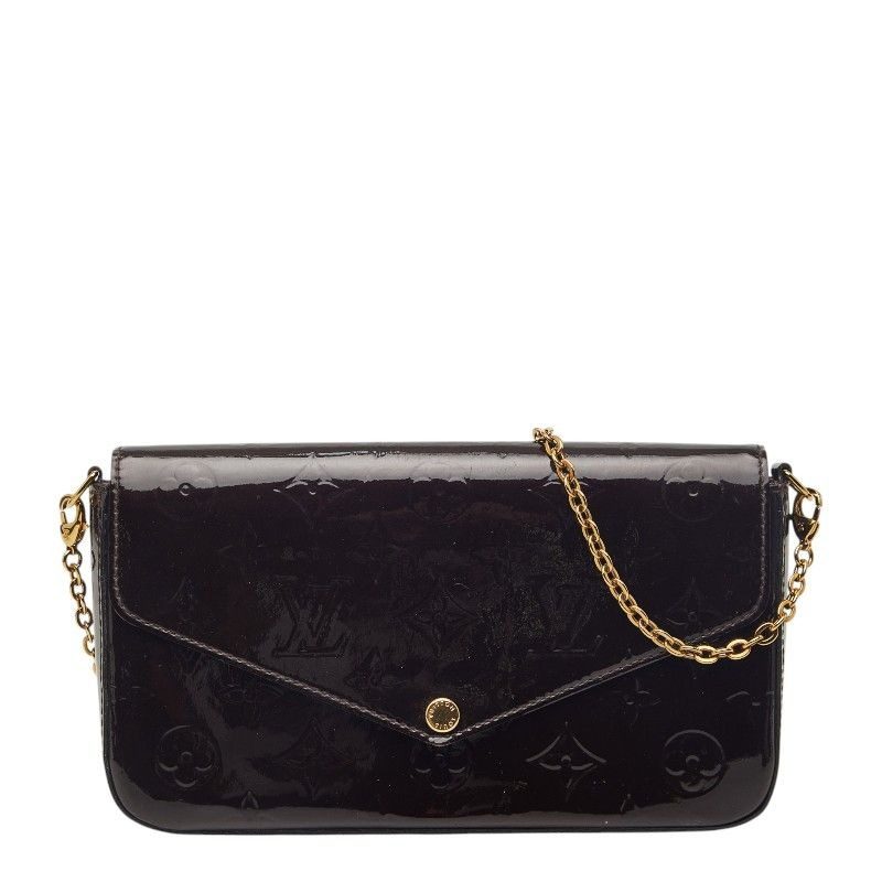 Louis Vuitton Monogram Vernis Pochette Felicity Chain Shoulder Bag Amarante