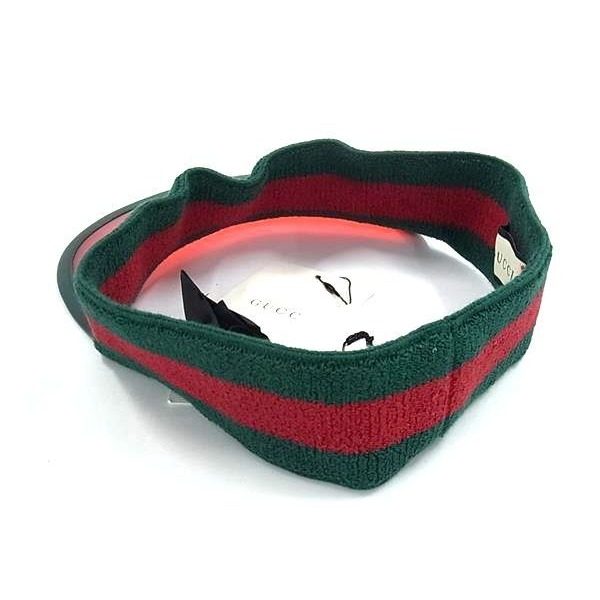 Gucci Sherry Line Cotton Sun Visor Hat Cm Red Greene — view 2