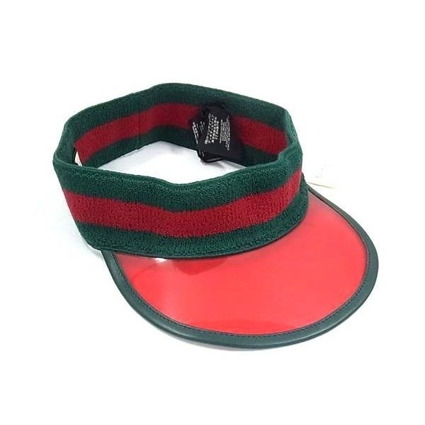 Gucci Sherry Line Cotton Sun Visor Hat Cm Red Greene