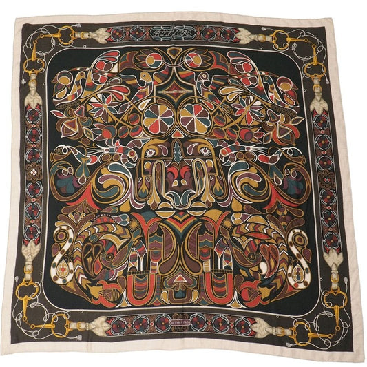 Hermes Folklore Carre Jean Shawl Cashmere Blend Large Scarf