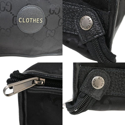 Gucci GG Travel Pouch Clothes Nylon Leather Black 33fa226