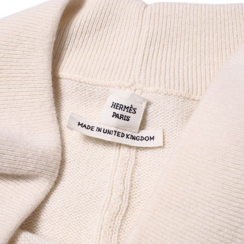 Hermes Dress Size 34 Total Cashmere Knit Dress Tunic H Logo Decoration Made In