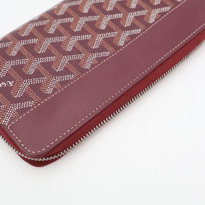 Goyard Matignon APM ZIP GM Men'swomen's Leather Coated Canvas Long Wallet