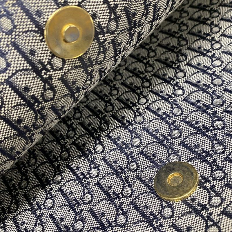 Dior/christian Dior Shoulder Bag Street Chic/trotter Navy And Ivory And Brown