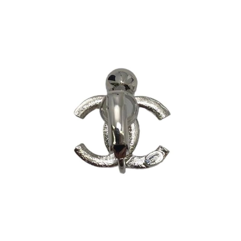 Chanel Earring Rhinestone Coco Mark Abc298 Silver Chanel