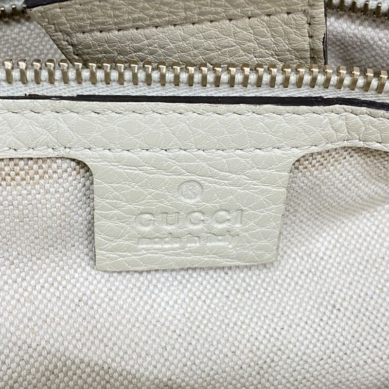 Gucci Handbag Bamboo 323660 Leather Ivory Chien Pan Gold Hardware Women