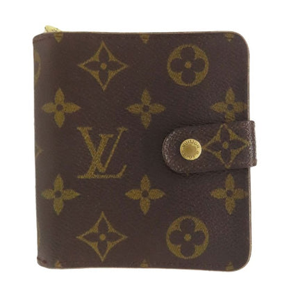 Louis Vuitton M61667 Compact Zip Folding Wallet With Coin Purse Monogram Canvas