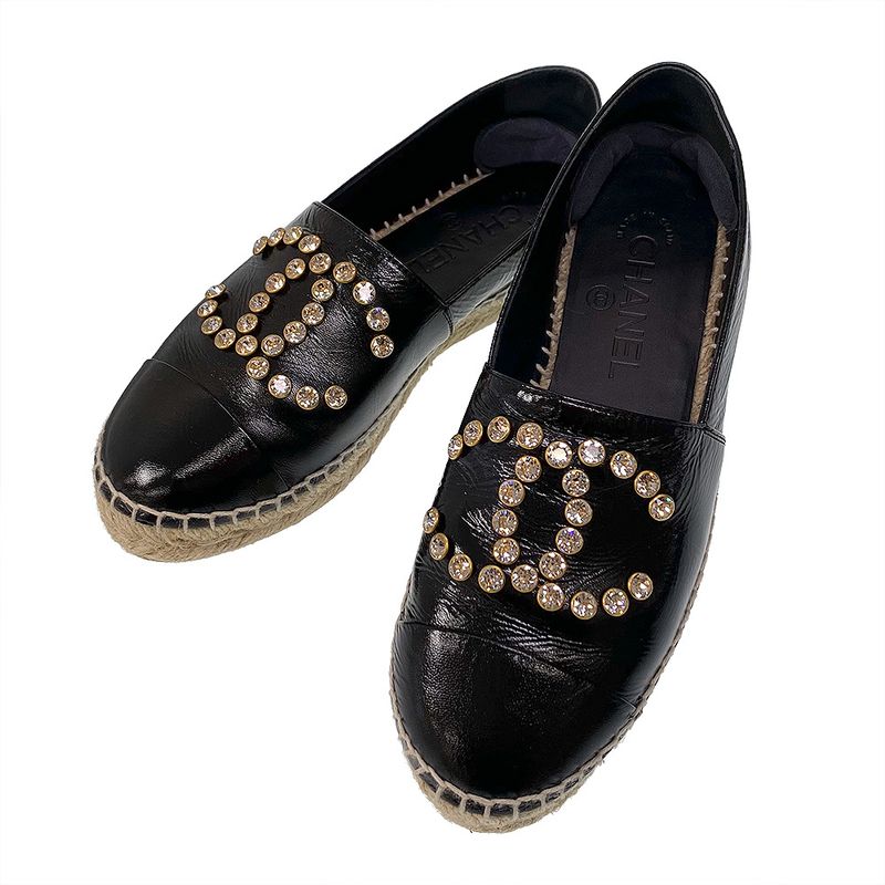 Chanel Rhinestone Espadrilles Slip-on