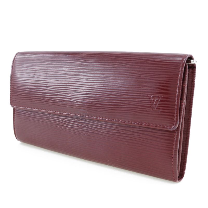 Louis Vuitton Portefeuille Sarah M6374m Epi Leather Ruby Red Ca3180 Ladies Long