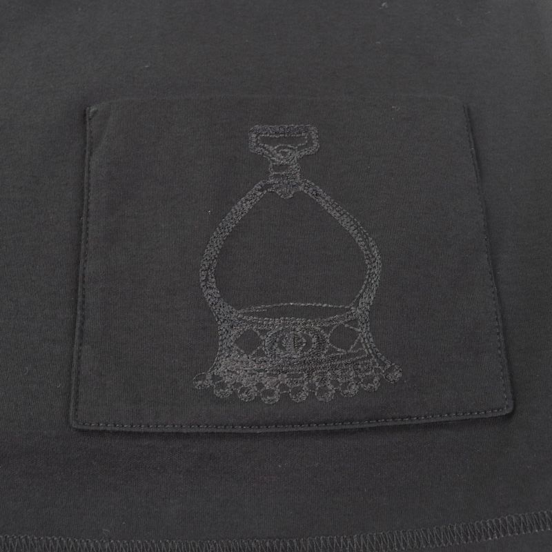 Hermes 100% Cotton Pocket Embroidery Design Boat Neck 3/4 Length Sleeves Cut