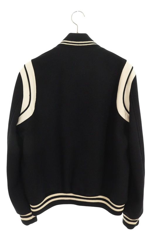 Saint Laurent Paris Teddy 354718 Y180w Leather Trim Stajan Blouson Men's 52