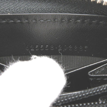 Gucci 625558 Double G GG Embossed Black Round Zipper Long Wallet 1632 Gucci