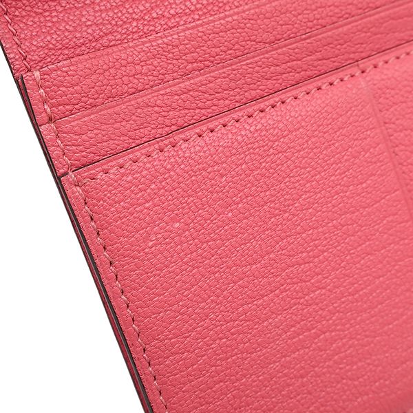 Hermes Long Wallet Bearn Souffle Chèvre Rose Lipstick Gold Hardware Bifold