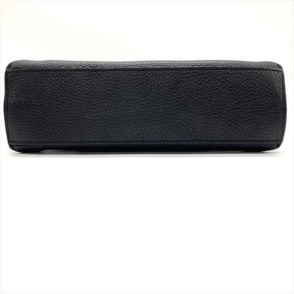 Gucci Daily Bamboo Handbag Leather 370831 Black Silver Hardware Women