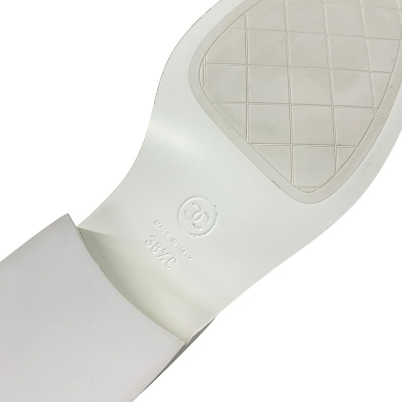 Chanel Loafer Leather Shoes Leather White Gold Here Mark