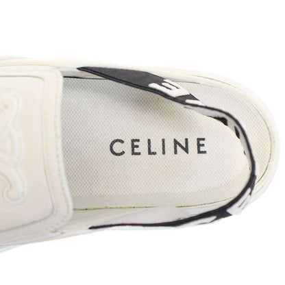 Celine Block Wedge Mule Sandals White 36