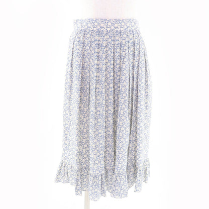 Celine Silk Hedi Slimane Era Floral Print Knee Length Light Blue Off White 38