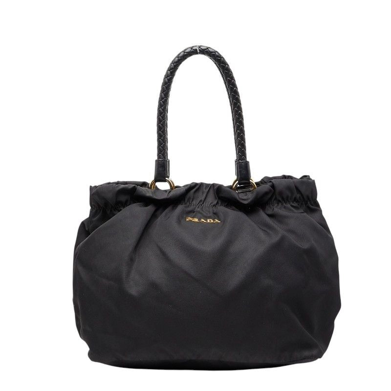 Prada Tote Black Nylon Leather