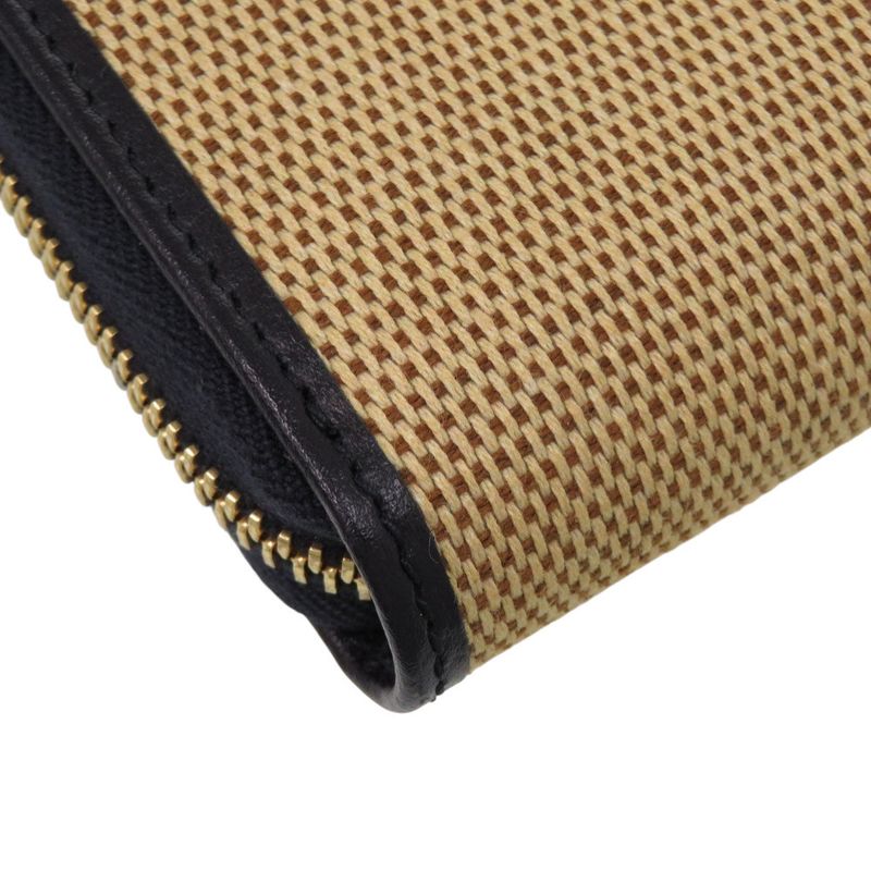 Gucci 1955 Horsebit 621889 0416 Canvas Leather Beige Long Wallet 0392 Gucci