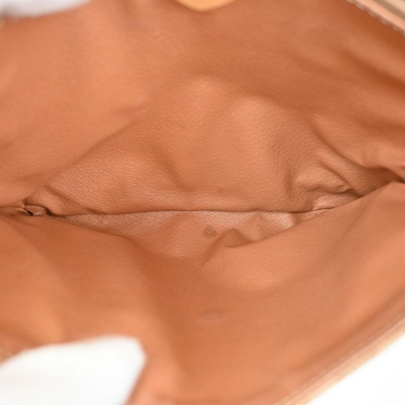 Celine Shoulder Bag Macadam Pattern Beige Leather 68ka750