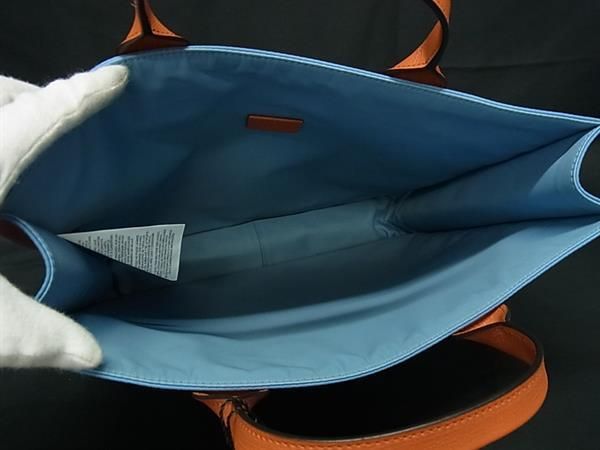 Gucci Nylon 550763 Interlocking G Handbag Tote Bag Ladies Light Blue Bm9739