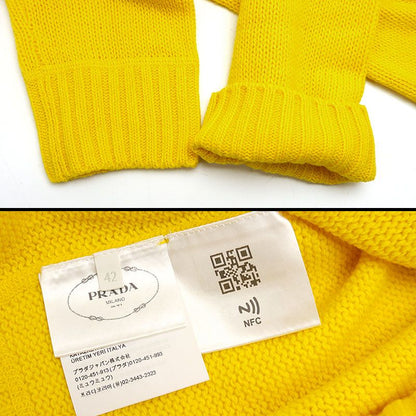 Prada Front Logo Sweater Knit P24g1v 42 Yellow