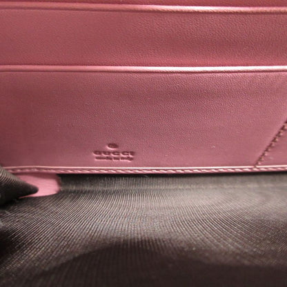 Gucci 410102 Leather Pink Round Zipper Long Wallet 1196 Gucci